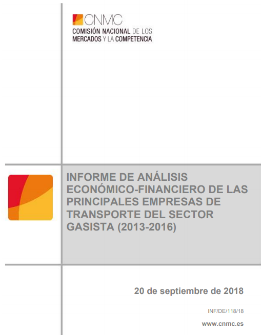 Imagen INFORME DE ANÁLISIS ECONÓMICO-FINANCIERO DE LAS PRINCIPALES EMPRESAS DE TRANSPORTE DEL SECTOR GASISTA (2013-2016)