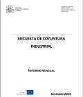 Portada d'Enquesta de conjuntura industrial. Informe mensual desembre 2018