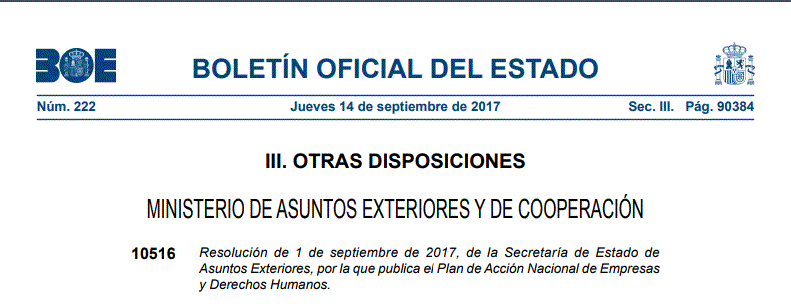 Imatge  Pla d'Acció Nacional d'Empreses i Drets Humans.