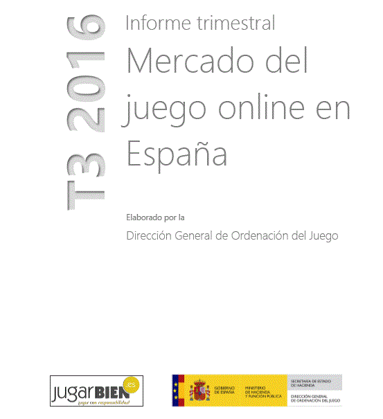 Online gambling market in Spain. 3rd quarter 2016 report