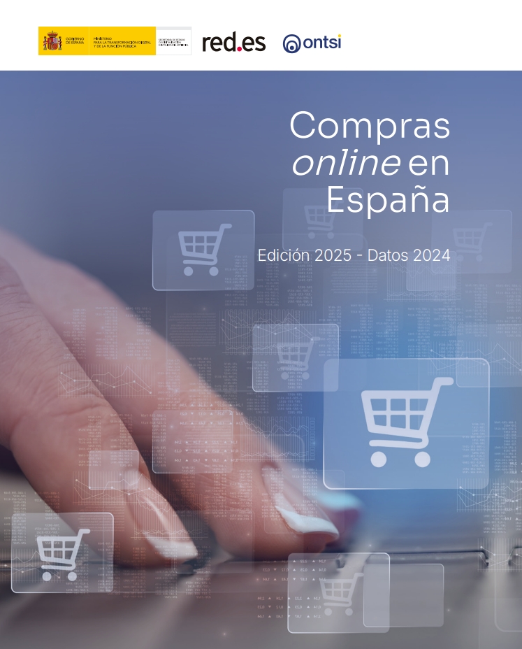 Online erosketak Espainian txostenaren azala. 2025eko edizioa.