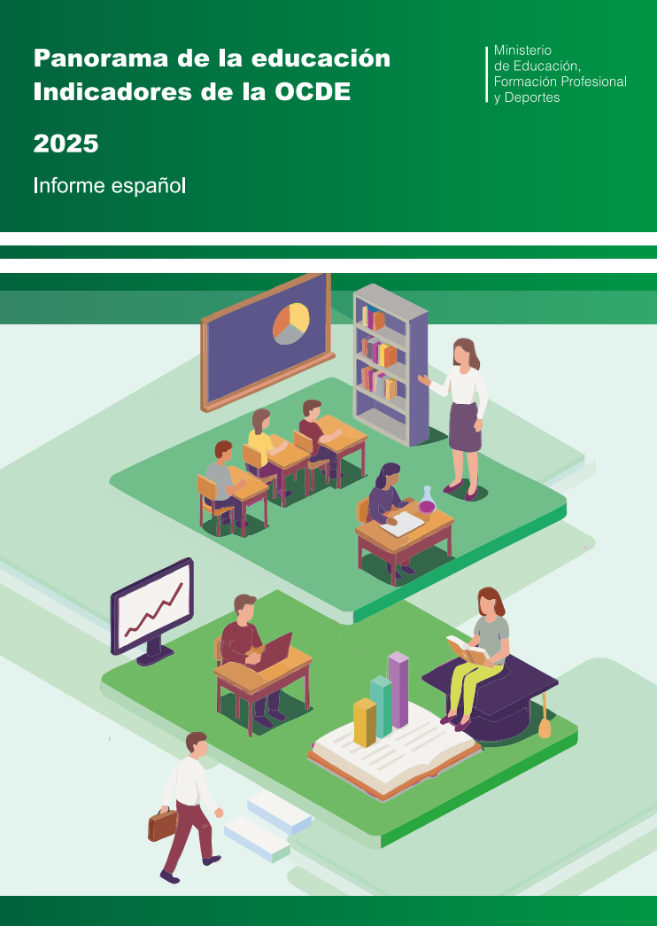 Hezkuntzaren Panorama txostenaren azala. ELGAren adierazleak 2025