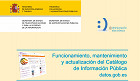 Portada Funcionamento, mantemento e actualización do Catálogo de Información Pública datos.gob.es