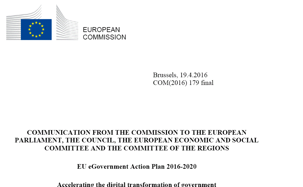 Plan de acción de administración electrónica da Unión Europea 2016-2020
