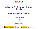 Portada de Índice de Confianza de la Marca España. Índice de confianza en la Marca País. Cuadro de mando 2019