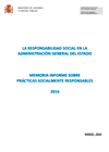 Portada dA responsabilidade social na Administración Xeral do Estado. Memoria-Informe sobre prácticas socialmente responsables. 2016