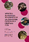 Portada de Memoria de políticas de fomento de las industrias culturales y creativas 2019