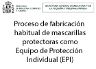 Portada de Proceso de fabricación habitual de mascarillas protectoras como Equipo de Protección Individual (EPI)