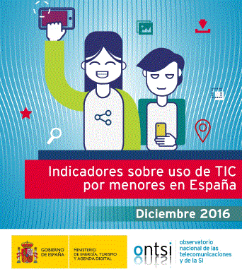 Indicadores sobre uso de TIC por menores en España (diciembre 2016)