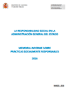 Portada de La responsabilidad social en la Administración General del Estado. Memoria-Informe sobre prácticas socialmente responsables. 2016