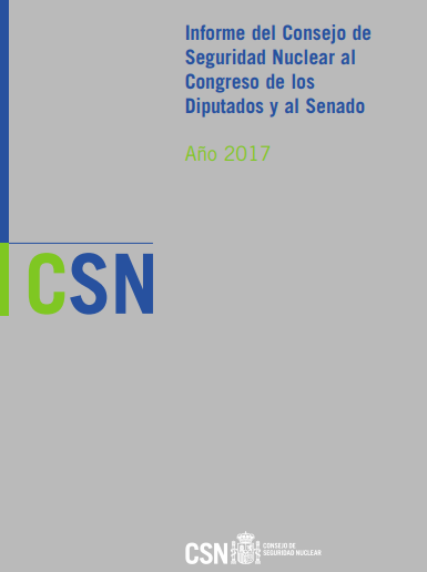 Imagen Informe del Consejo de Seguridad Nuclear al Congreso de los Diputados y al Senado. Año 2017