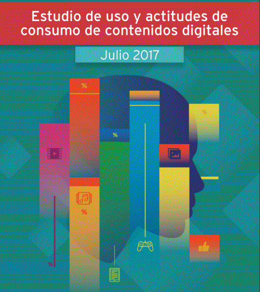 Icono Estudio de uso y actividades de consumo de contenidos digitales. Julio 2017.