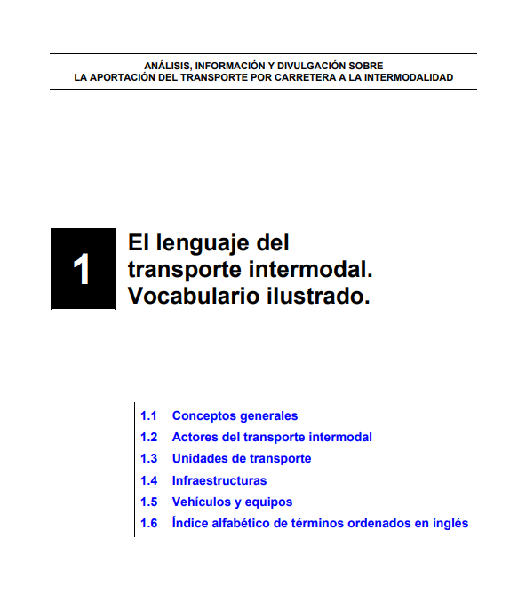 Imagen Portada El lenguaje del transporte intermodal. Vocabulario ilustrado.