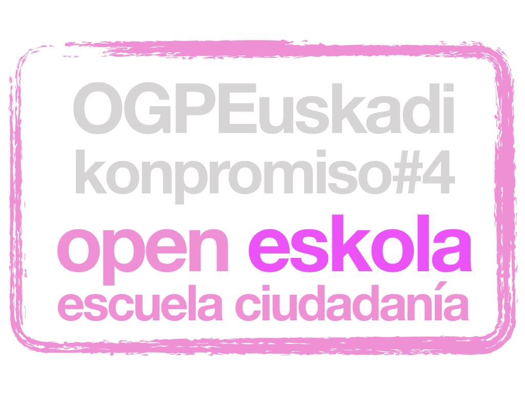 Logo del compromiso Open Eskola de Euskadi