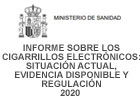 Portada d'Informe sobre els cigarrets electrònics. Situació actual, evidència disponible i regulació. 2020